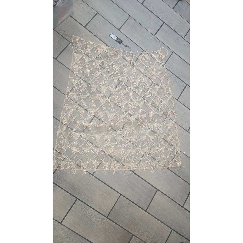 Beach Bunny Dione Sparkle Maxi Skirt Rose Gold Sequin Mesh Cover Up B2315C8 MD